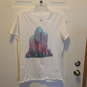 Imagine Dragons White Tee with Mint & Coral Rock Graphic